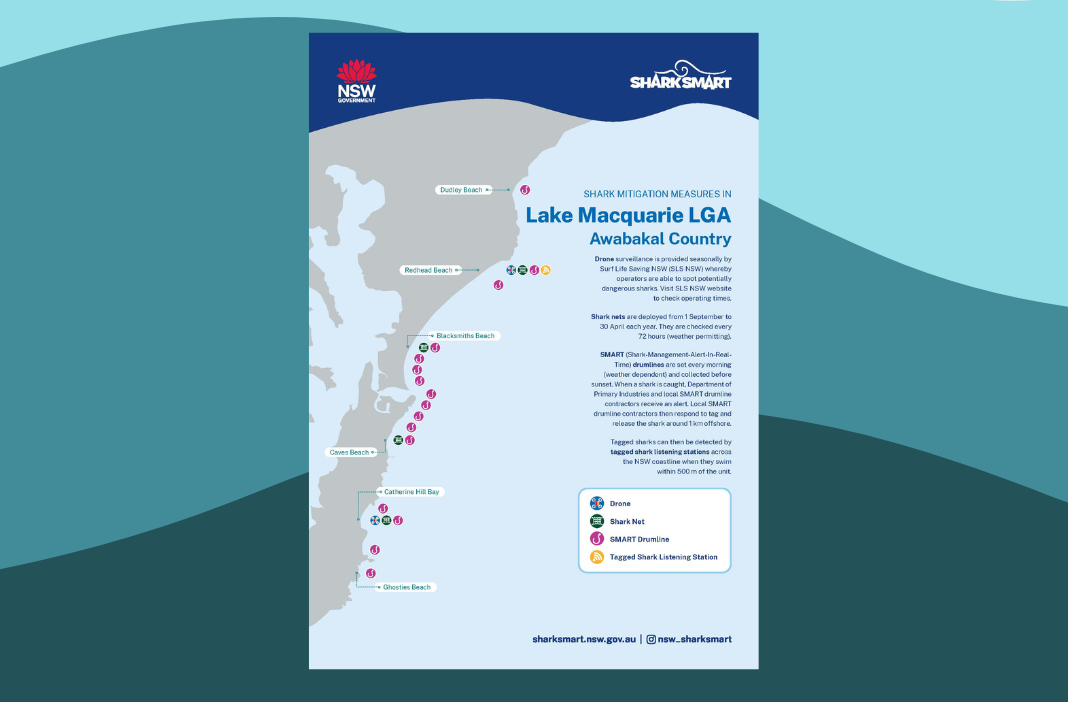 Map of Shark Mitigation Measures in Lake Macquarie LGA